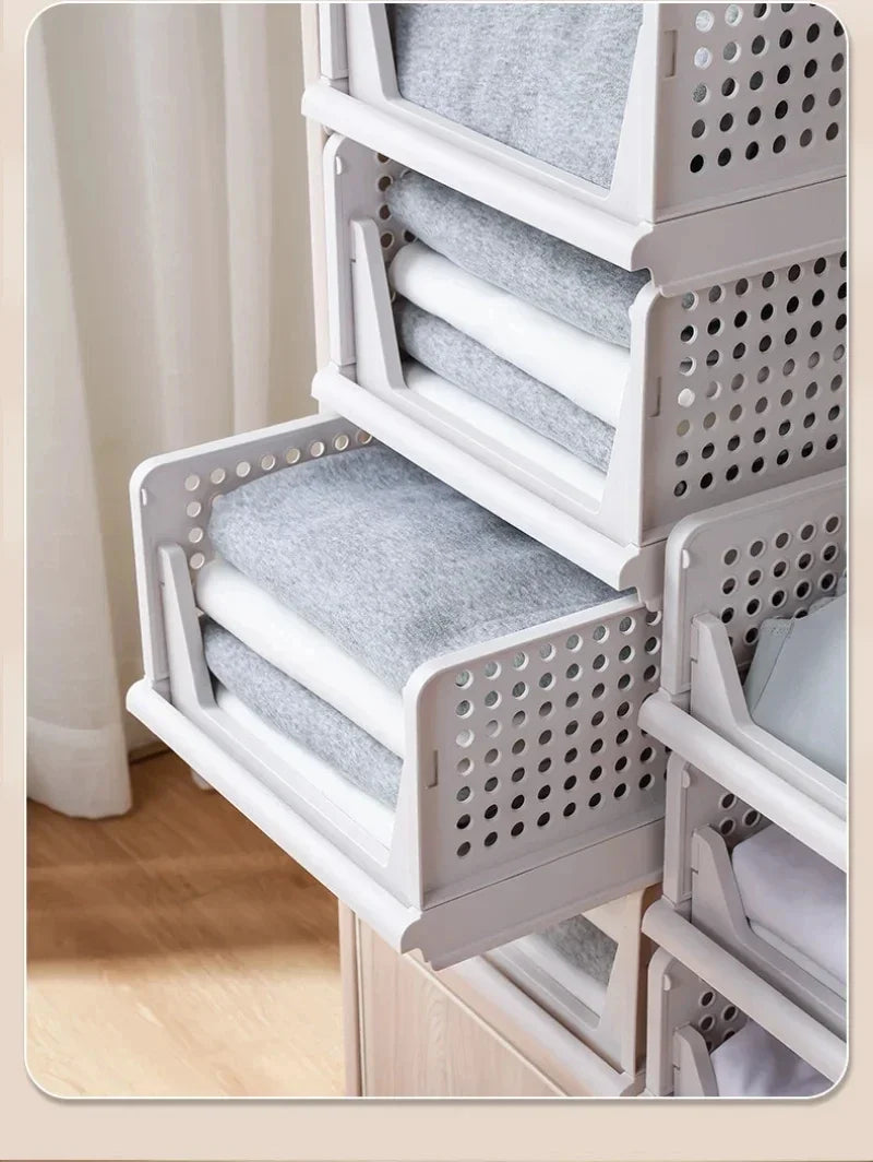 Folding Partition Drawers Organizing Boxes Bedroom Office Stackable Plastic Organizers Closet Clothes Panties Storage Box Home
