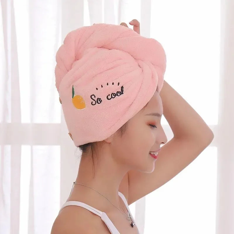 Quickly Dry Hair Hat Super Absorbent Soft Bathroom Women Head Towels Girls Cute Hair Towel Hair Dry Wrap Bonnets