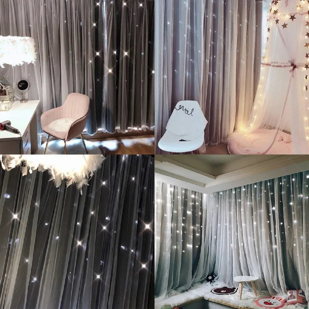 Black Out Curtains for Bedroom Star Cutout Window Curtain for Girls Bedroom Decor for Kids Room Blackout Curtain for Living Room
