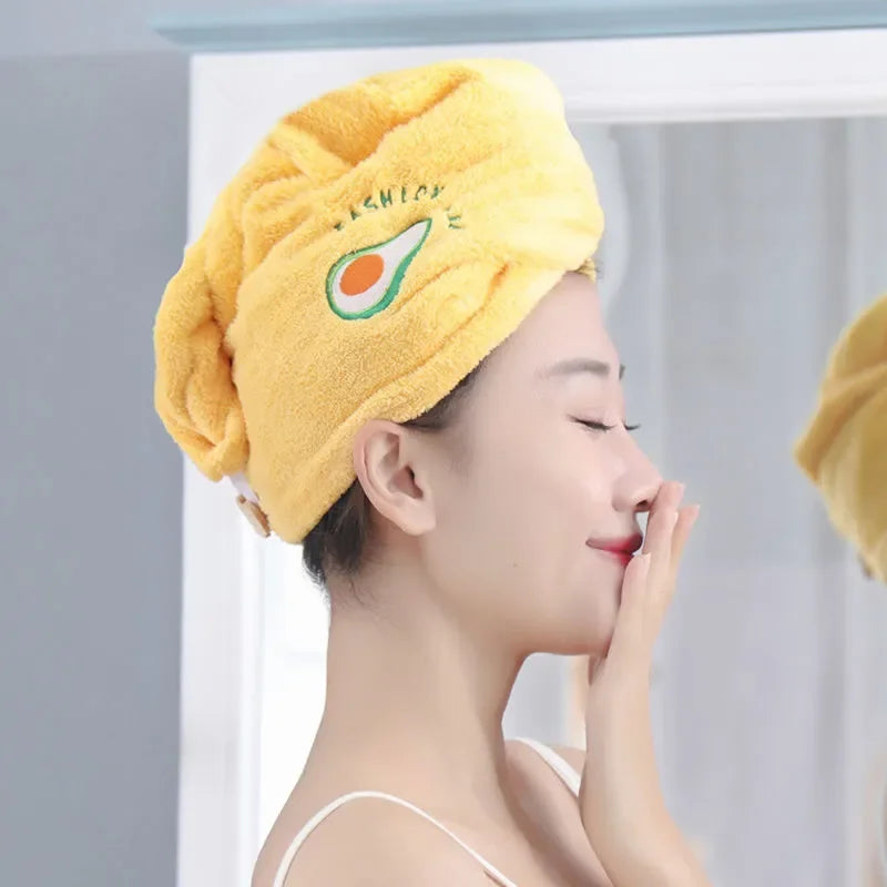 Quickly Dry Hair Hat Super Absorbent Soft Bathroom Women Head Towels Girls Cute Hair Towel Hair Dry Wrap Bonnets