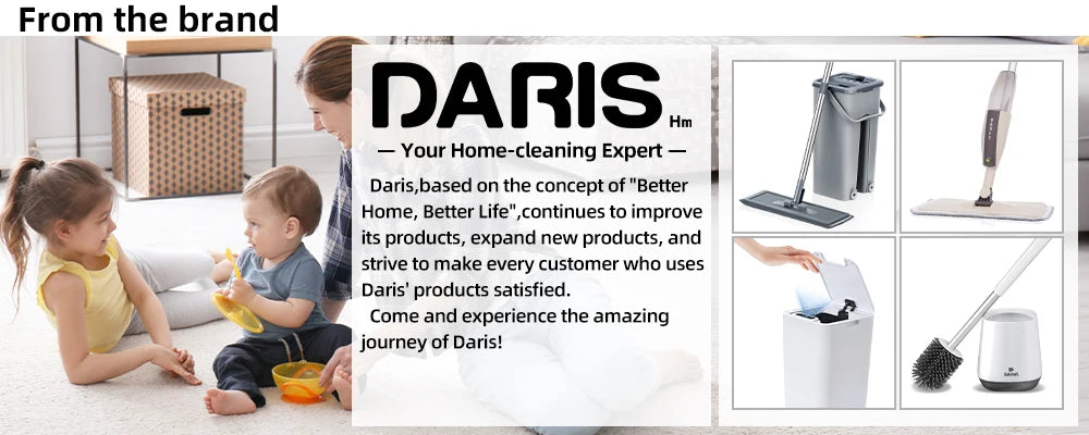 DARIS Spray Flat Mop With Reusable Microfibers Pads 360° Rotation Floor Cleaning Mop 500ML Big Capacity Square Triangle Bottle