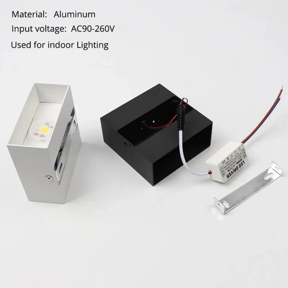 6W LED Wall Light Outdoor Porch Garden Wall Lamp & Indoor Bedroom Bedside Decoration Lighting Lamp Aluminum