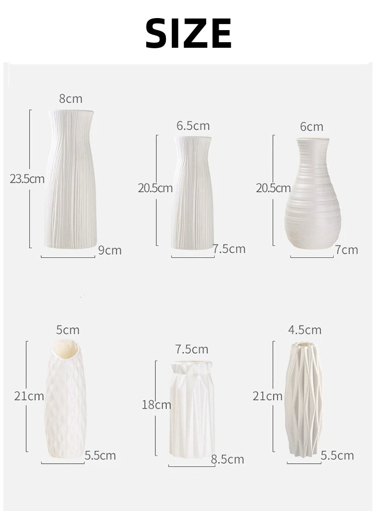 Nordic Plastic Vase Simple Small Fresh Flower Pot Storage Bottle For Flowers Living Room Modern Home Decorations Ornaments